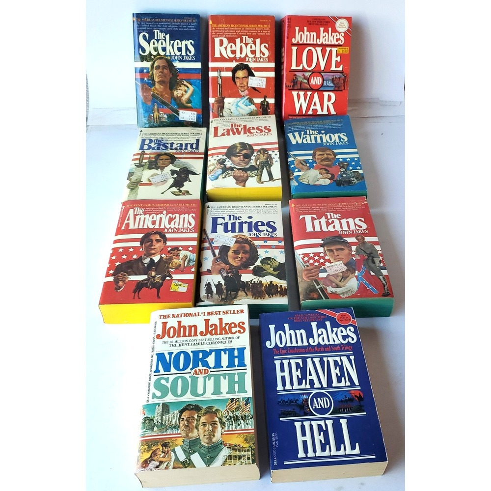 John Jakes Lot 11 Books 8 Complete Kent Family  & North & South Triliogy PB NOS